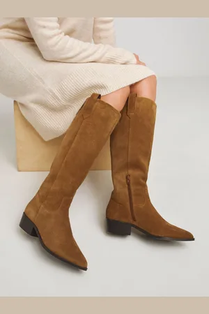 JD Williams Knee High Suede Cowboy Boots In Extra Wide FitEU 39.5 (UK 6)