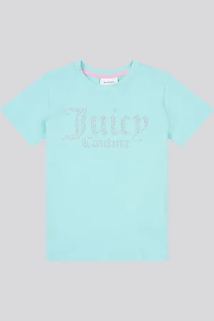 Juicy Couture Girls Diamante Fitted 100% Cotton T-Shirt128134 cm