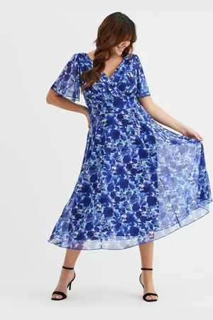 Scarlett & Jo Victoria Angel Sleeve Mesh Midi long DressEU 48 (UK 20)