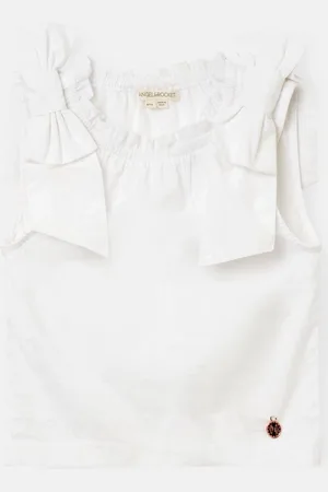 Angel & Rocket Laurel Bow Shoulder Woven 100% Cotton Blouse11 lat (146 cm)