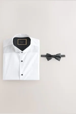 Next Double Cuff Slim Fit Shirt And Bow Tie Pack155 cali