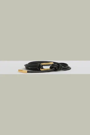 Reiss Tara Sculpted Buckle Tubular Tie Beltsmallmedium