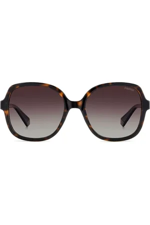 Polaroid Brown Square Sunglasses With Jewel EmbellishmentJeden