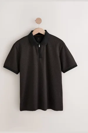 Next Square Pattern Quarter Zip Polo Shirt2X-L