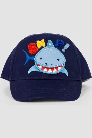 JoJo Maman Bébé Shark Appliqué Cap3