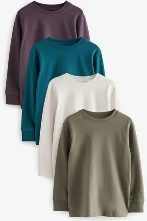 Next 100% Cotton Long Sleeve Cosy T-Shirts 4 Pack (3-16yrs)9 lat (134 cm)