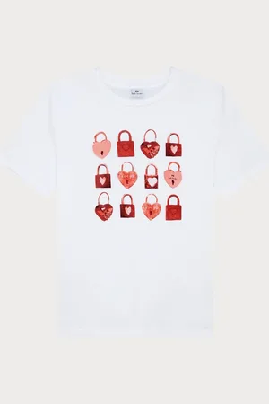 Paul Smith 100% Organic Cotton Heart Padlock Graphic White T-ShirtXL