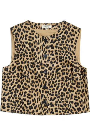 Albaray Animal 100% Cotton Button Shell Brown Top40