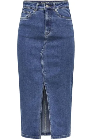 ONLY Denim Midi Skirt With Front Split36