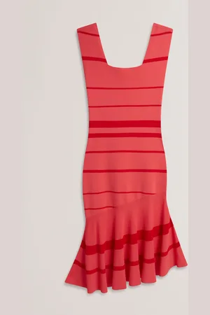 Ted Baker Tilleea-Square Neck Stripe Knit Midi Dress36
