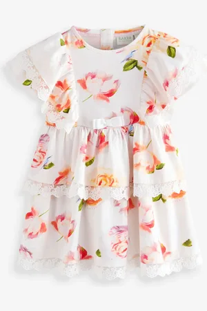 Ted Baker Floral Lace Trim Tier 100% Cotton Dress6268 cm