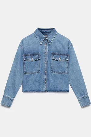 mint&berry 100% Cotton Cropped Denim ShirtM