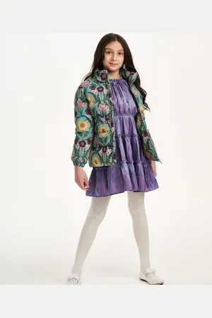 NICOLE MILLER Girls Green Printer Puffer Jacket5 lat (110 cm)