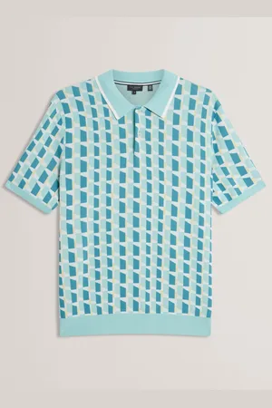 Ted Baker Rossio Short Sleeve Rayon Geometric Polo ShirtXS