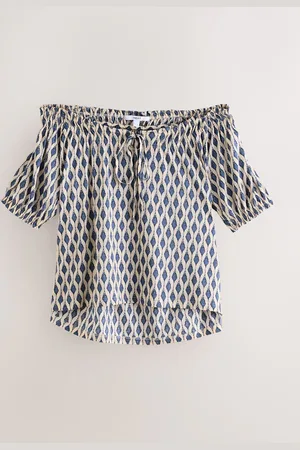 Next Short Sleeve Ruched Neck Jersey 100% Cotton BlouseEU 38 (UK 10)