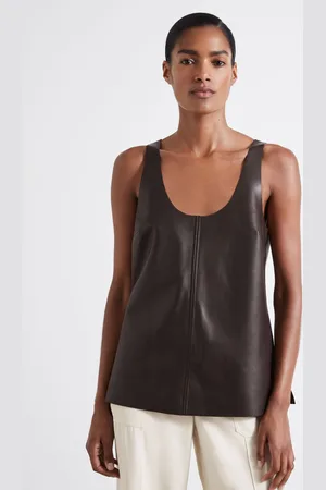 Reiss Aliza Atelier Leather Scoop Neck Top42