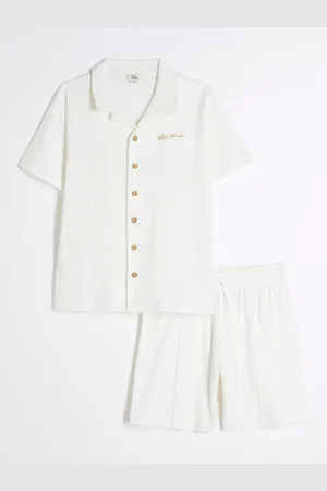 River Island Boys Textured Revere Shirt Set134140 cm