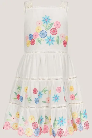 Monsoon Floral Embroidered 100% Cotton Dress166168 cm
