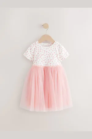 Next Short Sleeve Rib Mesh Party Dress (3mths-7yrs)104110 cm
