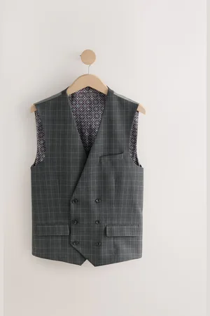 Next Trimmed Check Suit Waistcoat38 L