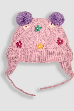 JoJo Maman Bébé Floral Embroidered Cable Hat3