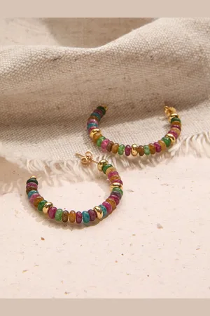 Fat Face FatFace Beaded Hoop EarringsJeden