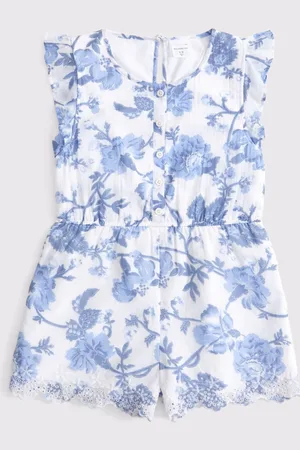 Abercrombie & Fitch Floral Frill Sleeve Romper Playsuit146152 cm