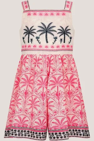 Monsoon Palm Print Embroidered Playsuit140146 cm
