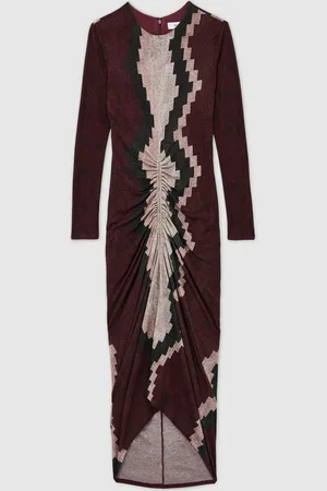 Reiss Georgia Printed Jersey Ruched Midi Dress38
