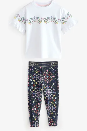 Ted Baker Navy Floral Print T-Shirt and Leggings Set122128 cm