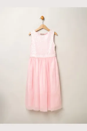 MISS Pink Sequin Bow Tulle Skirt Dress3