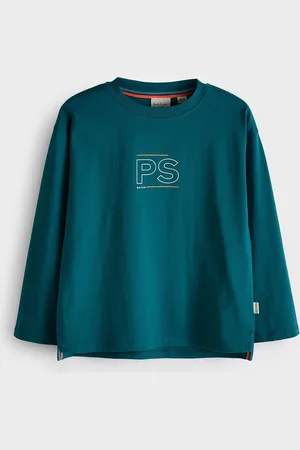 Paul Smith Boys 100% Cotton Oversized Teal Blue Long Sleeve Iconic Print T-Shirt4