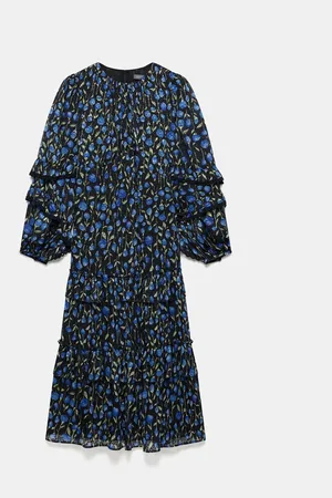 mint&berry Floral Print Ruched Midi Dress42