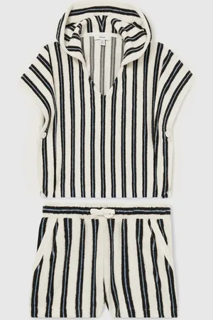 Reiss Sam Hoodie and Shorts Stripe Towelling Set122128 cm