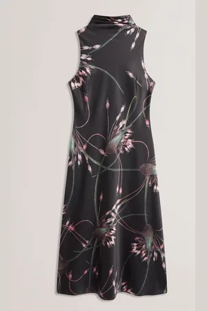 Ted Baker Antua Printed Cowl Neck Midi Slip Dress40