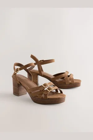 Next Forever Comfort Round Toe Low Strap Buckle Detail Platform Sandalseu37