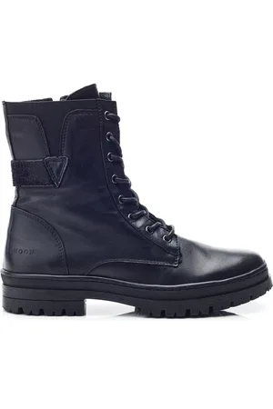 Moda In Pelle Odcombe Elastic Top Lace Up Biker BootsEU 39 (UK 6)