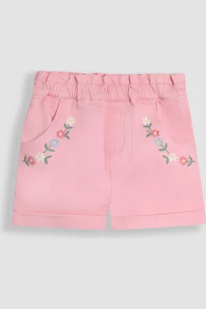 JoJo Maman Bébé Embroidered Twill Turn-Up Hem 100% Cotton Shorts110116 cm