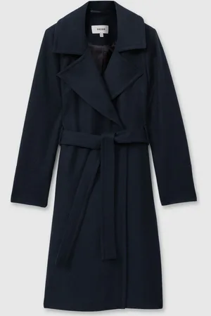 Reiss Rae Wool Blend Belted Double Breasted Coat With Cashmere34