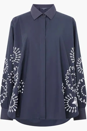 French Connection Cambria 100% Cotton Embroidered TopXL
