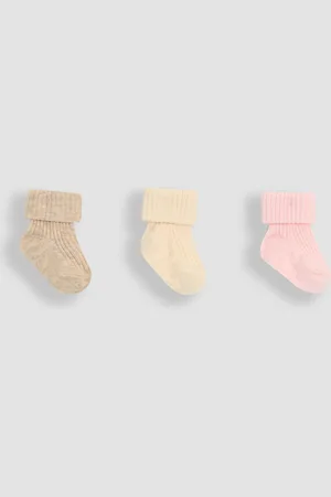 JoJo Maman Bébé Baby Ribbed Socks 3 PackNoworodek