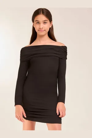 Lipsy London Młodzieżowa sukienka mini Bardot z długim rękawem (9-16 lat)9