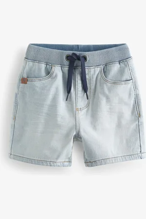Next Dżersejowe wciągane szorty w kolorze denim (3 miesiące