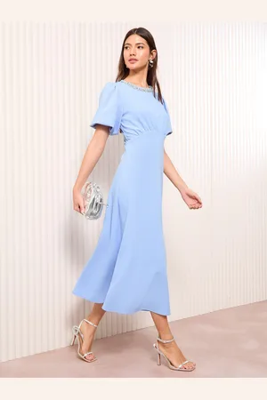 Friends Like These Scuba Midi Dress With Diamante Necklace Trim40