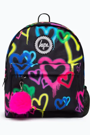 Hype . Girls Graffiti Hearts Iconic Black BackpackJeden