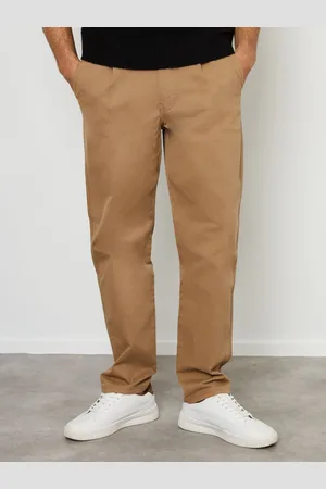 Threadbare Cotton Straight Leg Pleated Chino Trousers With Stretch30