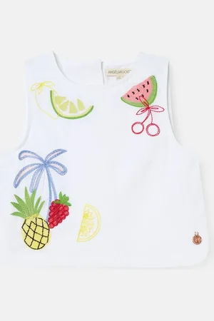 Angel & Rocket Emmie Embroidered Shell 100% Cotton Top128134 cm