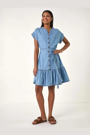 Roman Denim Tiered Shirt 100% Cotton Dress42