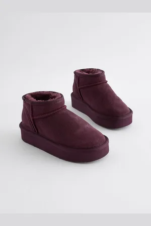 Next Suede Faux Fur Lined Pull On Ankle BootsEU 30.5 (UK 12)