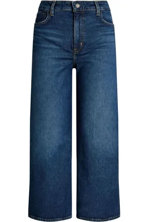 Ralph Lauren Blue High-Rise Wide-Leg Cropped Denim Jeans40